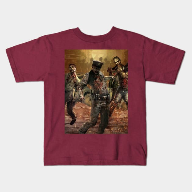 Terror in the city: Zombies I Kids T-Shirt by Pirikiti +